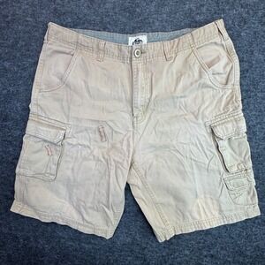 Old Mill Cargo Shorts Mens 36 Tan Cotton Twill Multi-Pocket Utility 10in Inseam